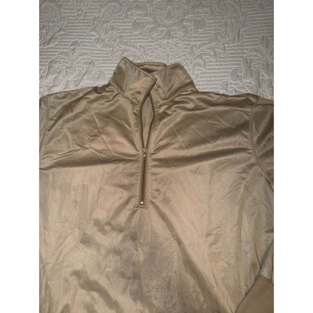 Active Force Apparel Mens USAF Sleeping Shirt Sand Quarter Zip Large - Picture 4 of 6
